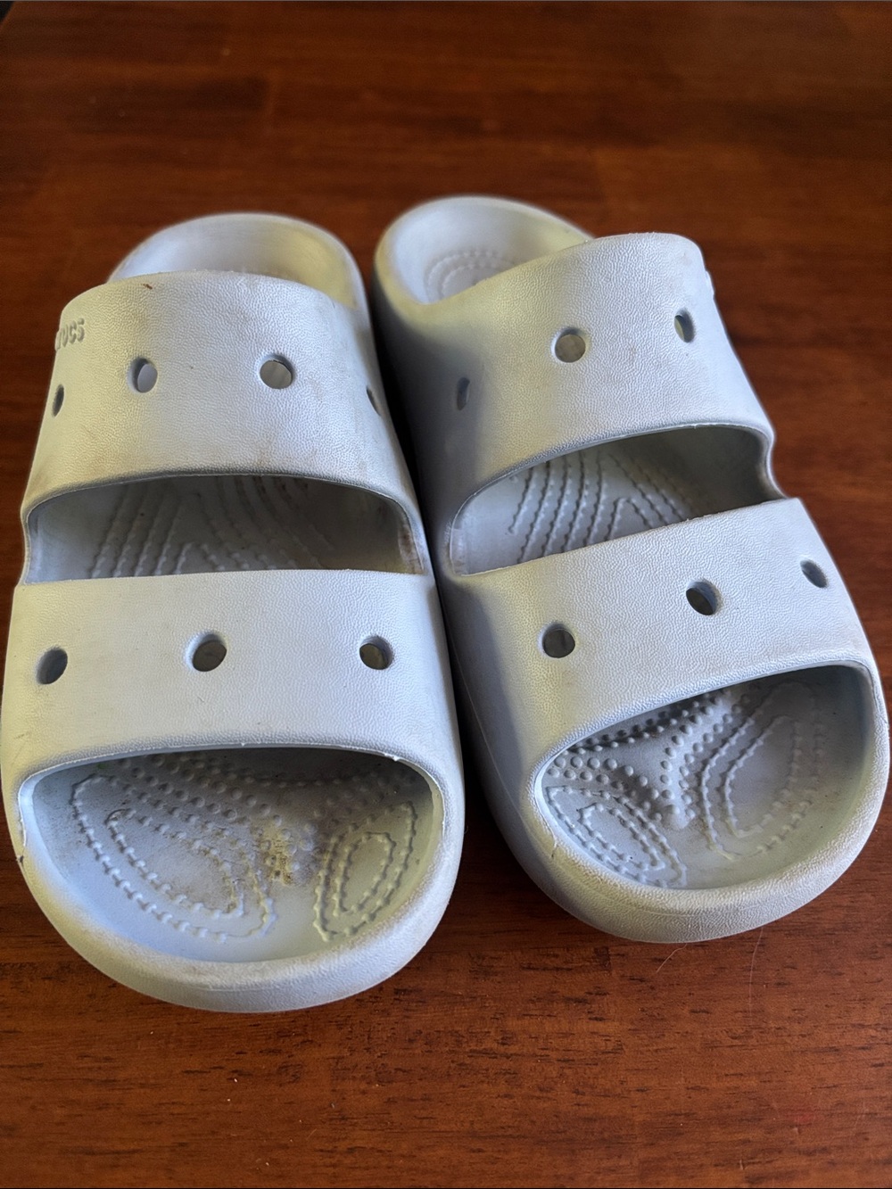 Double-Strap Slide CROCS Sandals in Light Blue size 4 / 6